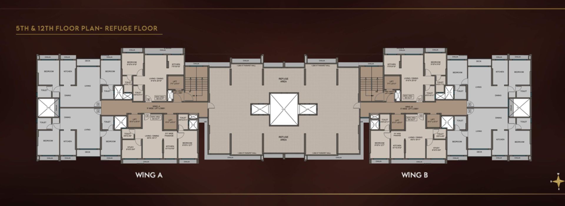 5th and 12th Floor Plan